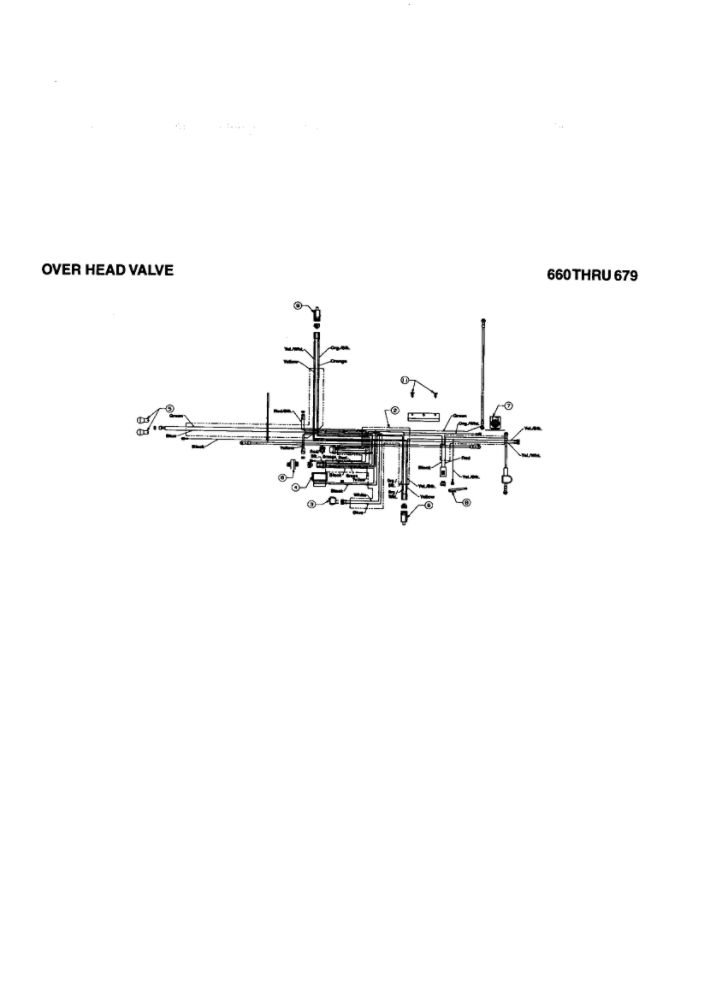 Over Head Valve 1 Diagram and Parts List for 670  MTD Lawn Tractor