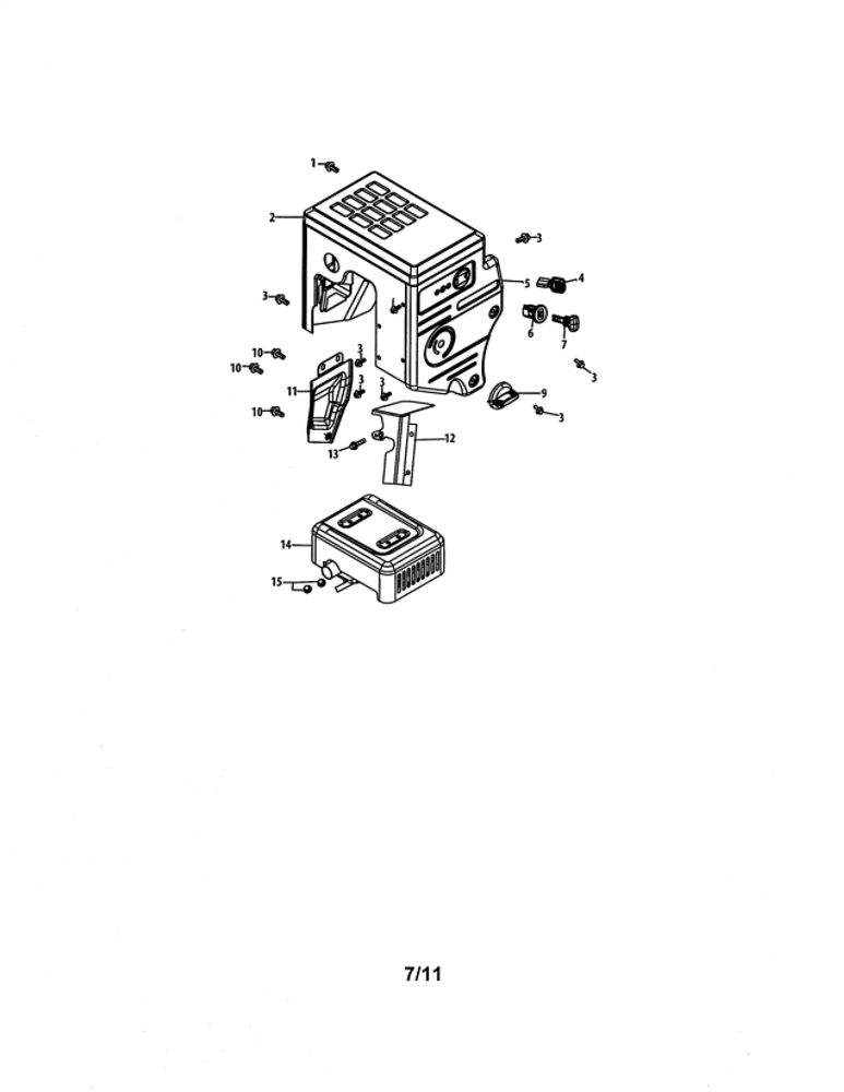 Muffler Diagram and Parts List for 952Z490-SUA  MTD Engine