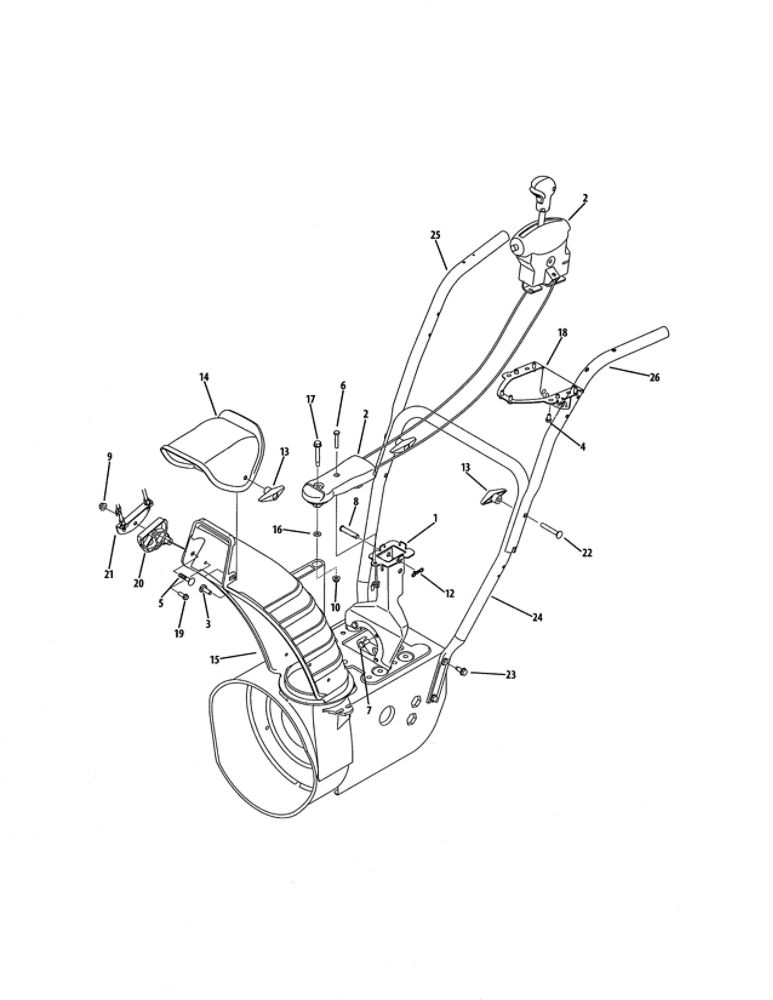 2-Way And 4-Way Extended Chute Diagram and Parts List for 769-04194  MTD Snow Blower