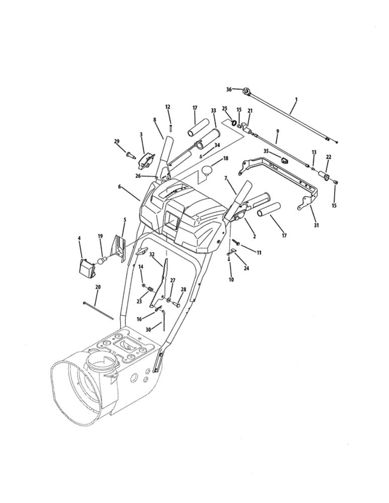 P/Q Style Panel Diagram and Parts List for 769-04194  MTD Snow Blower