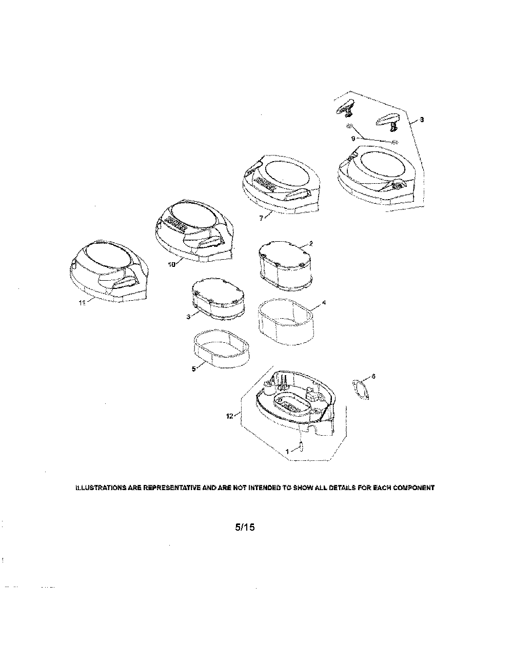 Air intake Diagram and Parts List for 14B7A3ZQ099  MTD Lawn Tractor