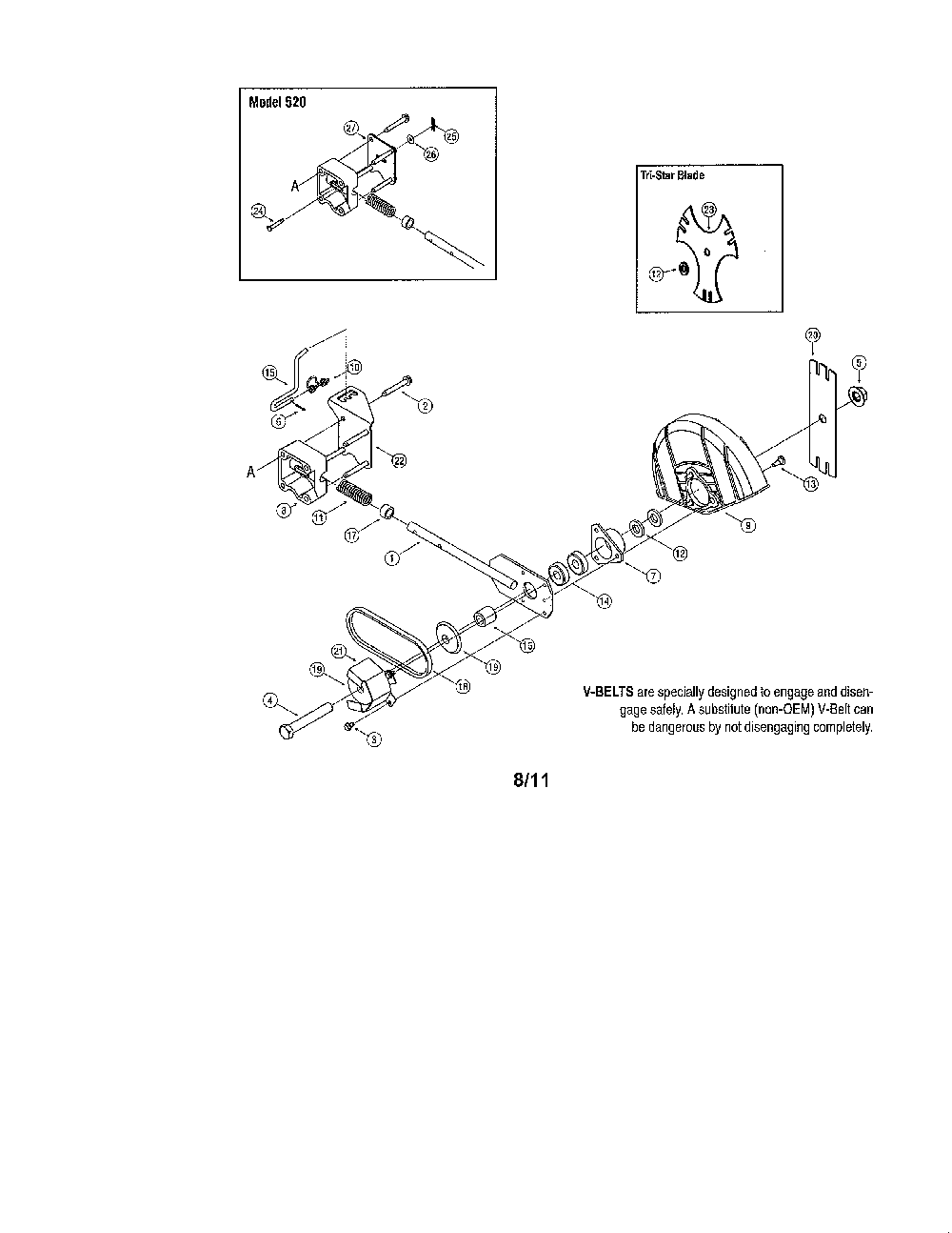 Blade plate assembly Diagram and Parts List for 25B-550A729  MTD Edger