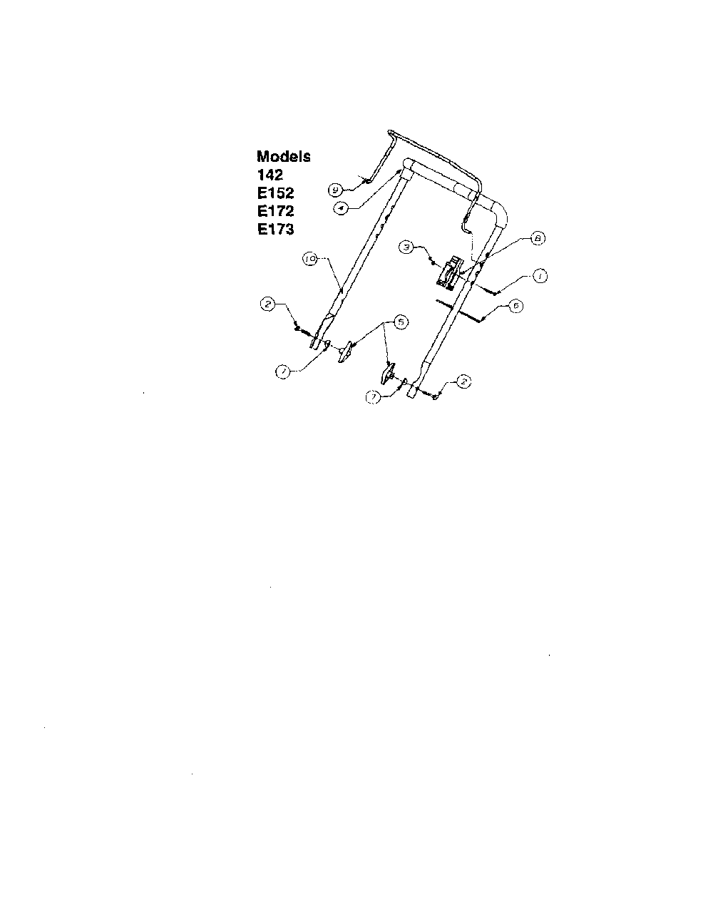 Body-lever control Diagram and Parts List for E142  MTD Snow Blower