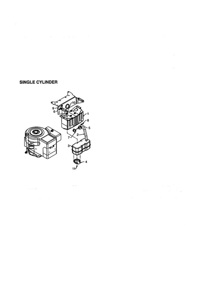 Single Cylinder Air Flow Diagram and Parts List for 679  MTD Lawn Tractor