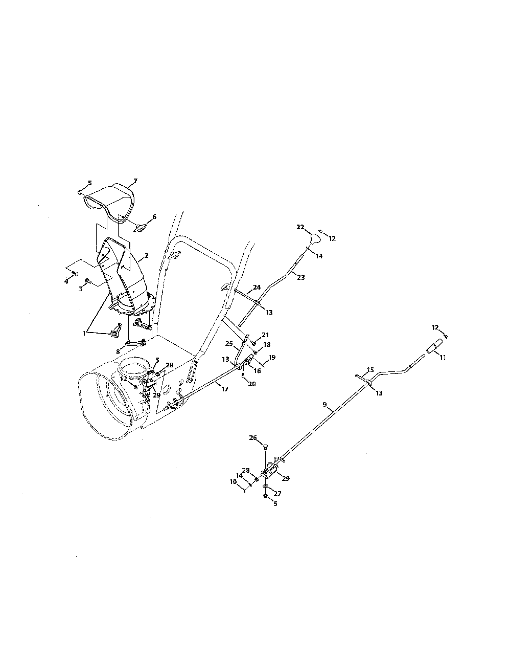 Standard 2-way chute Diagram and Parts List for 31AH64FG731  MTD Snow Blower
