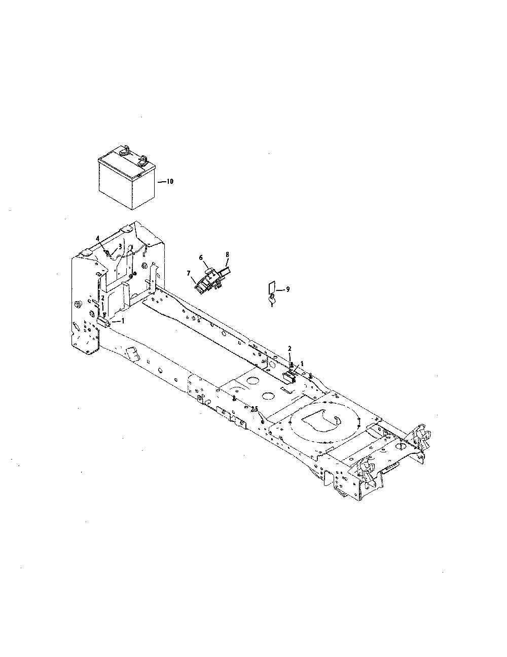 Battery/interlock switch Diagram and Parts List for 13BQA1ZT299  MTD Lawn Tractor