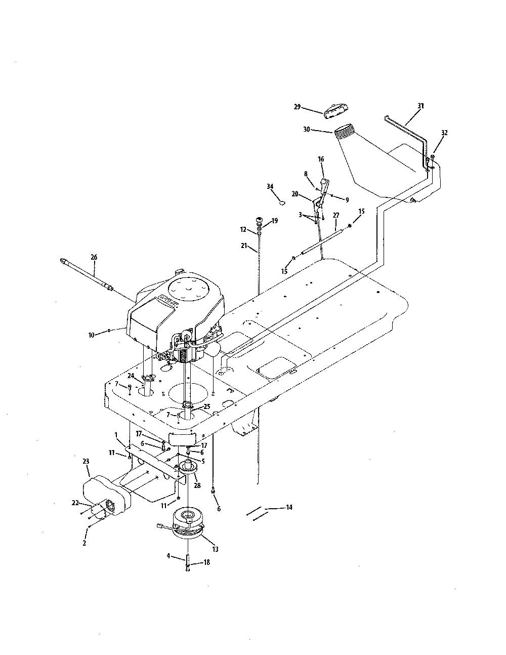 Engine connection 50" w/kohler engine Diagram and Parts List for 17AC2ACG055  MTD Lawn Mower