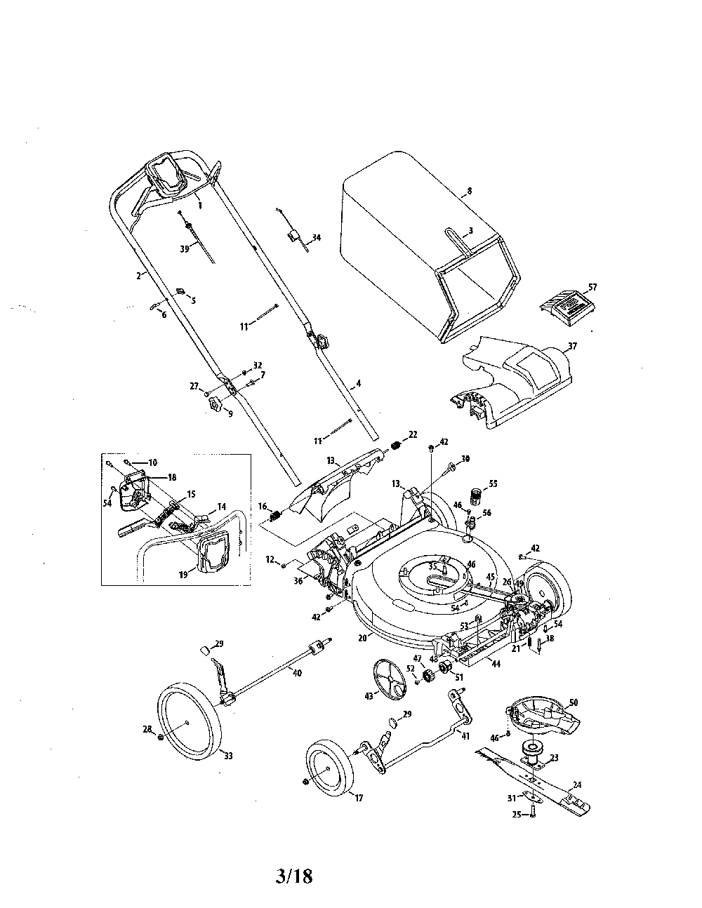 Lawn mower Diagram and Parts List for 12BVB1BB799  MTD Lawn Mower