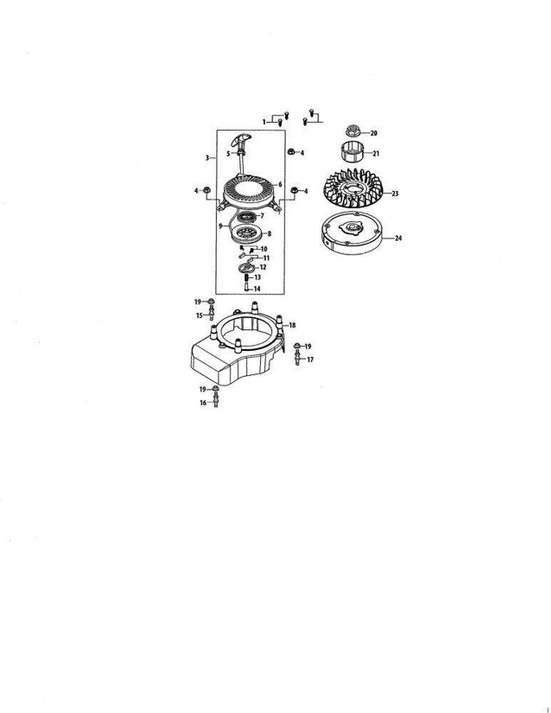 Flywheel/Shroud Diagram and Parts List for 952Z1P70C0A  MTD Engine