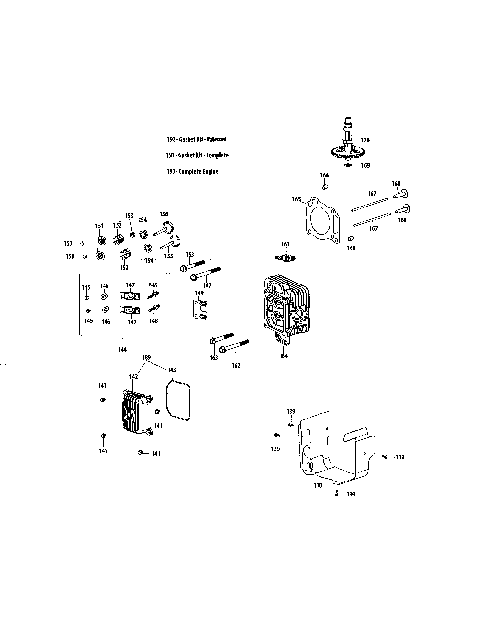 Cylinder head Diagram and Parts List for 4P90JUD  MTD Engine