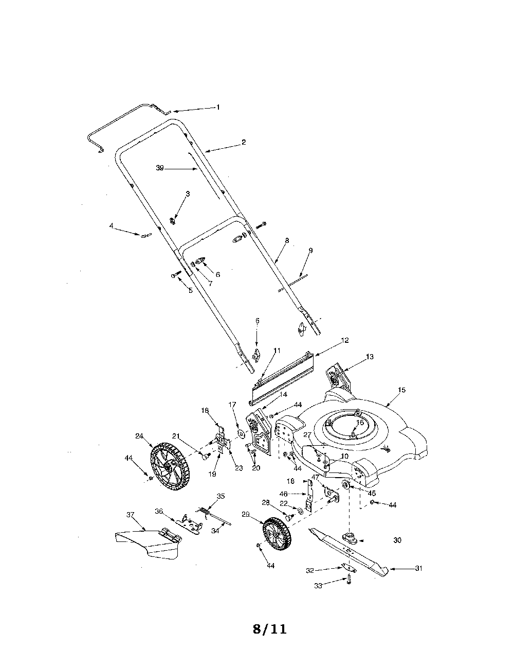 Mower parts Diagram and Parts List for 11A-054D731  MTD Lawn Mower