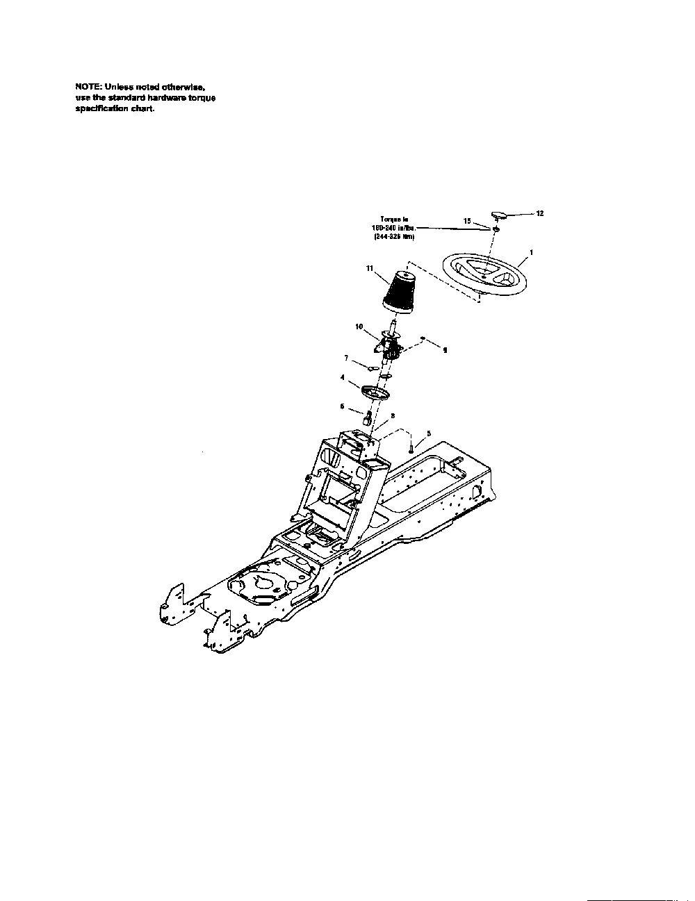 Steering-tilt steering Diagram and Parts List for PGT9500  MTD Lawn Tractor