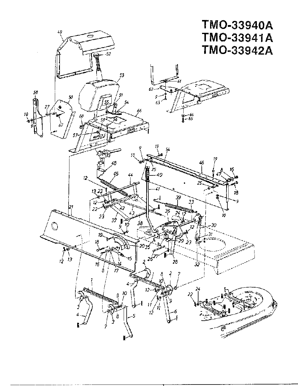 42" lawn tractors page 2 Diagram and Parts List for 33940A  MTD Lawn Tractor