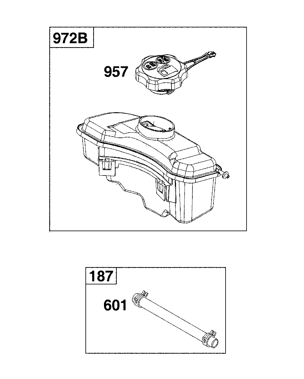 Fuel supply Diagram and Parts List for 12AVB2R3791  MTD Lawn Mower
