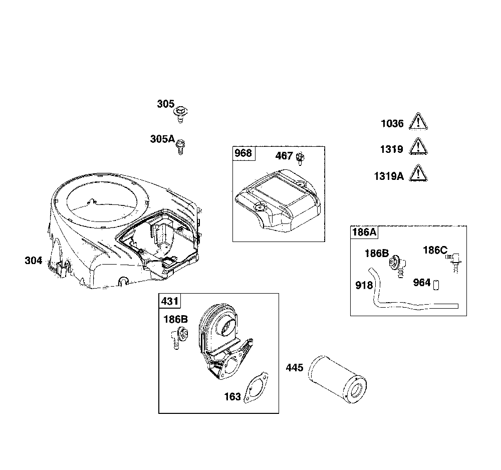 Blower housing/air cleaner Diagram and Parts List for 17ADFACT093  MTD Lawn Mower