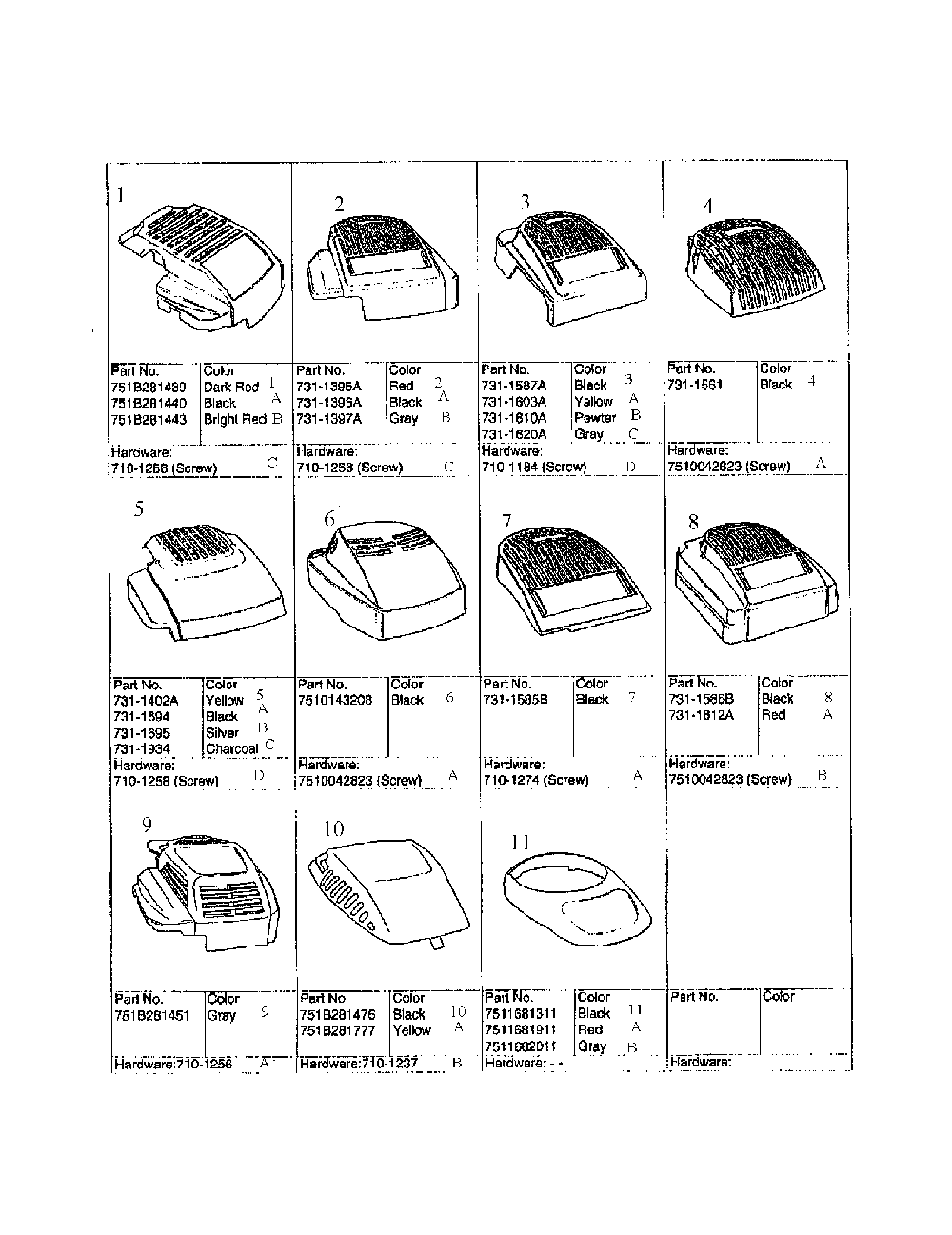 Shroud chart Diagram and Parts List for 12A-377B062  MTD Lawn Mower