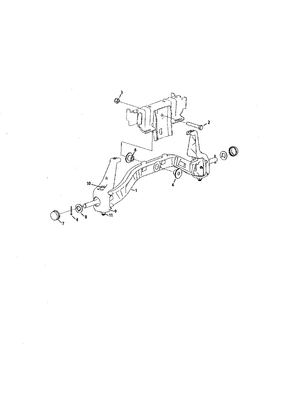 Cast pivot bar axle Diagram and Parts List for 13AJA1ZS099  MTD Lawn Tractor
