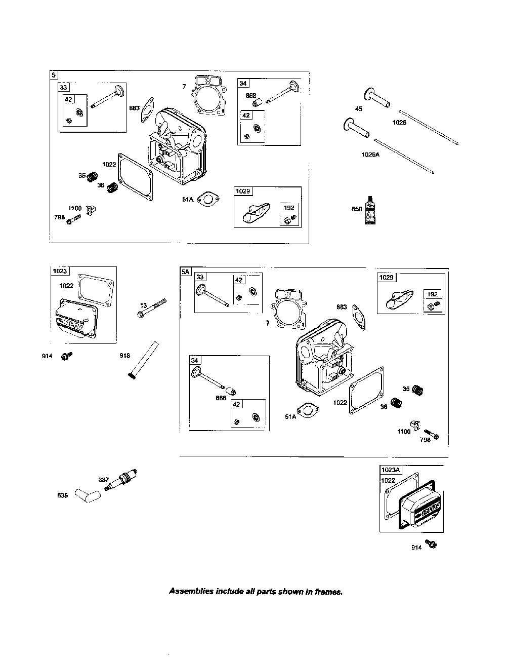 Head-cylinder Diagram and Parts List for PGT9500  MTD Lawn Tractor