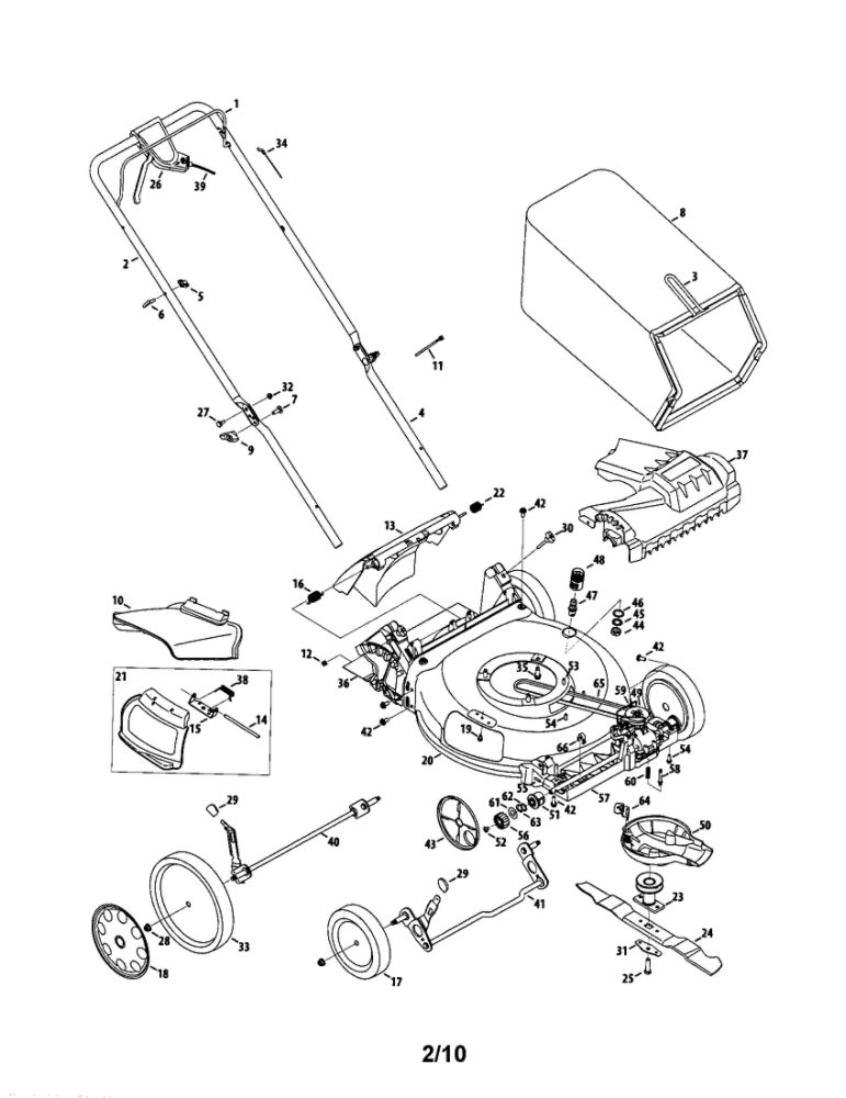 Lawn Mower Diagram and Parts List for TB230  MTD Lawn Mower