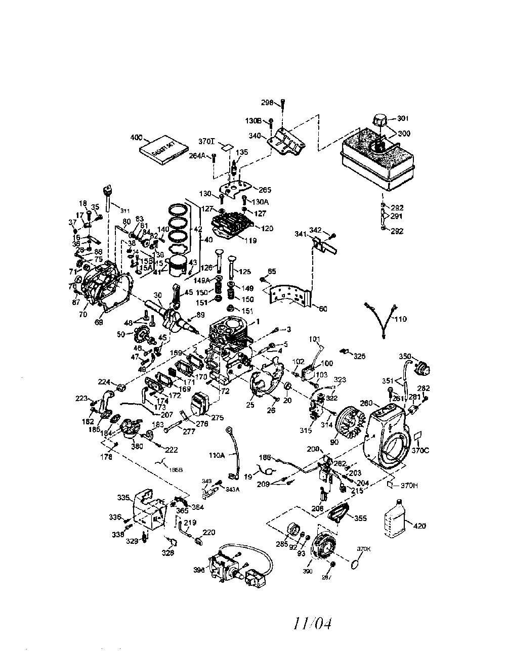 Tecumseh engine Diagram and Parts List for 31AE7H8G799  MTD Snow Blower