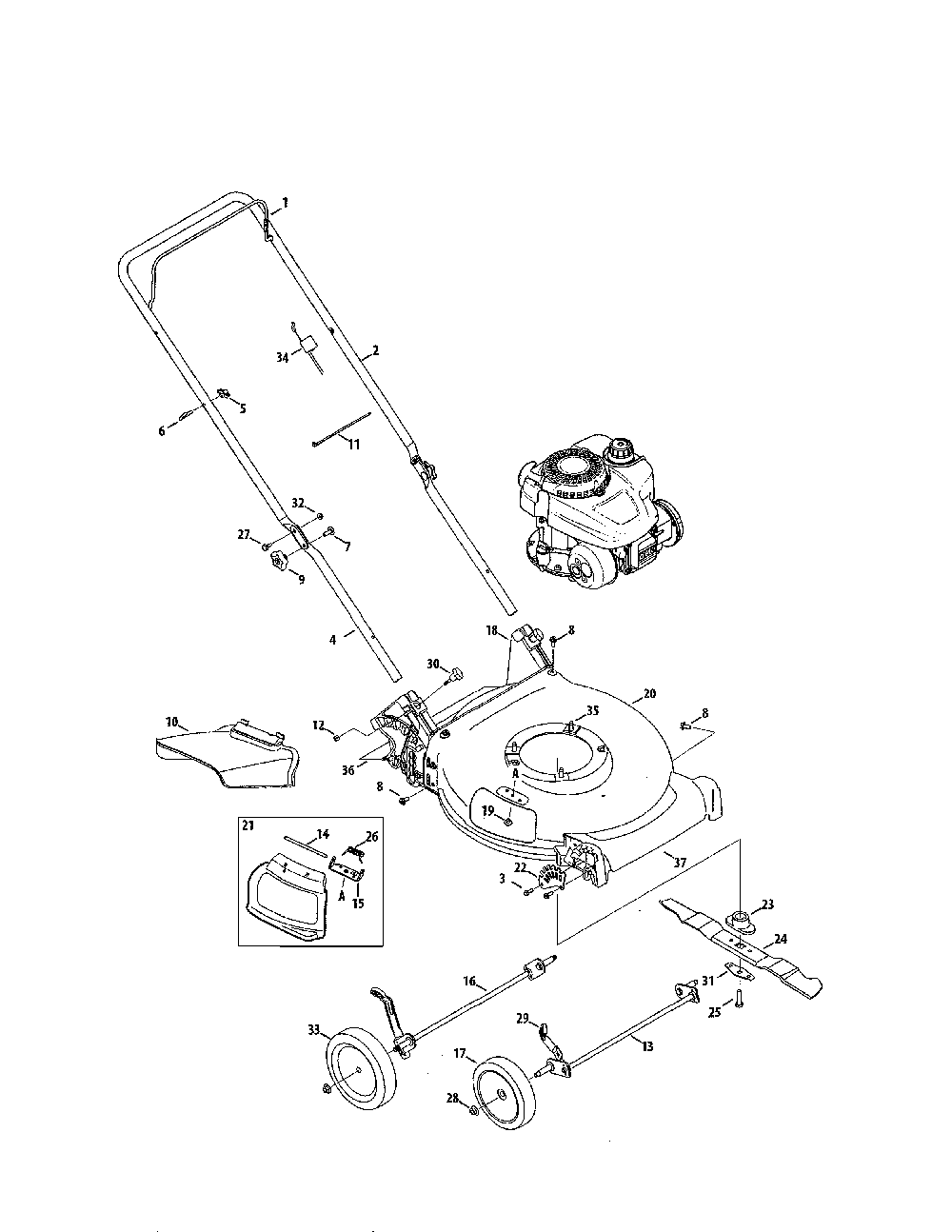 Lawn mower Diagram and Parts List for 11A-A0SD799  MTD Lawn Mower