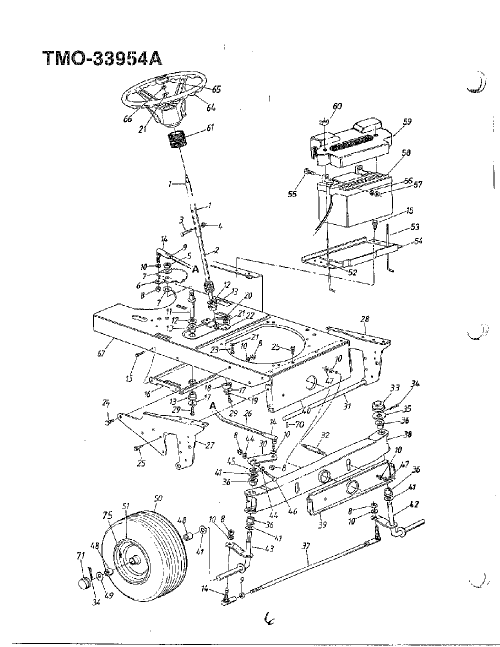 46" 18hp lawn tractor page 4 Diagram and Parts List for 33954A  MTD Lawn Tractor