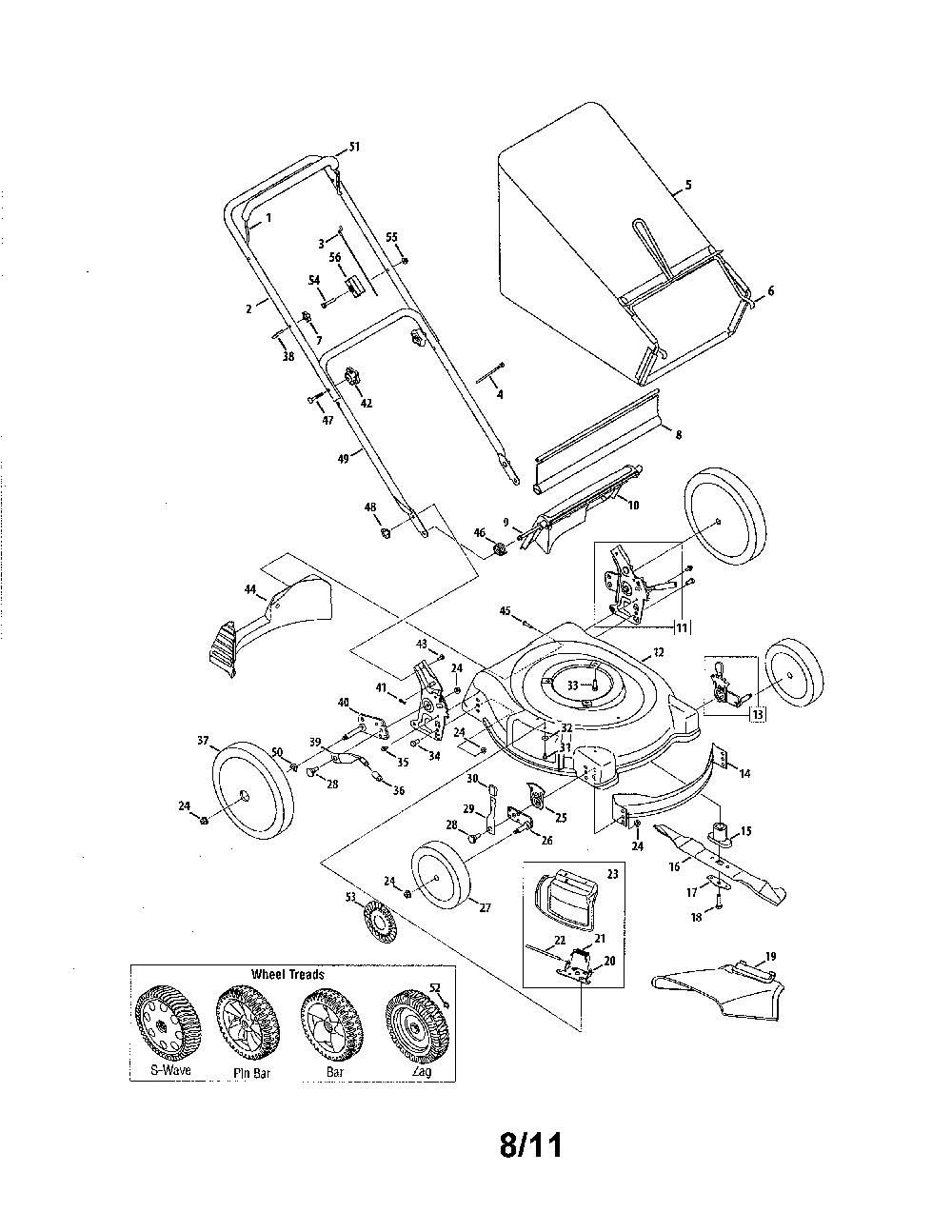 Lawn mower Diagram and Parts List for 11A-54K6031  MTD Lawn Mower