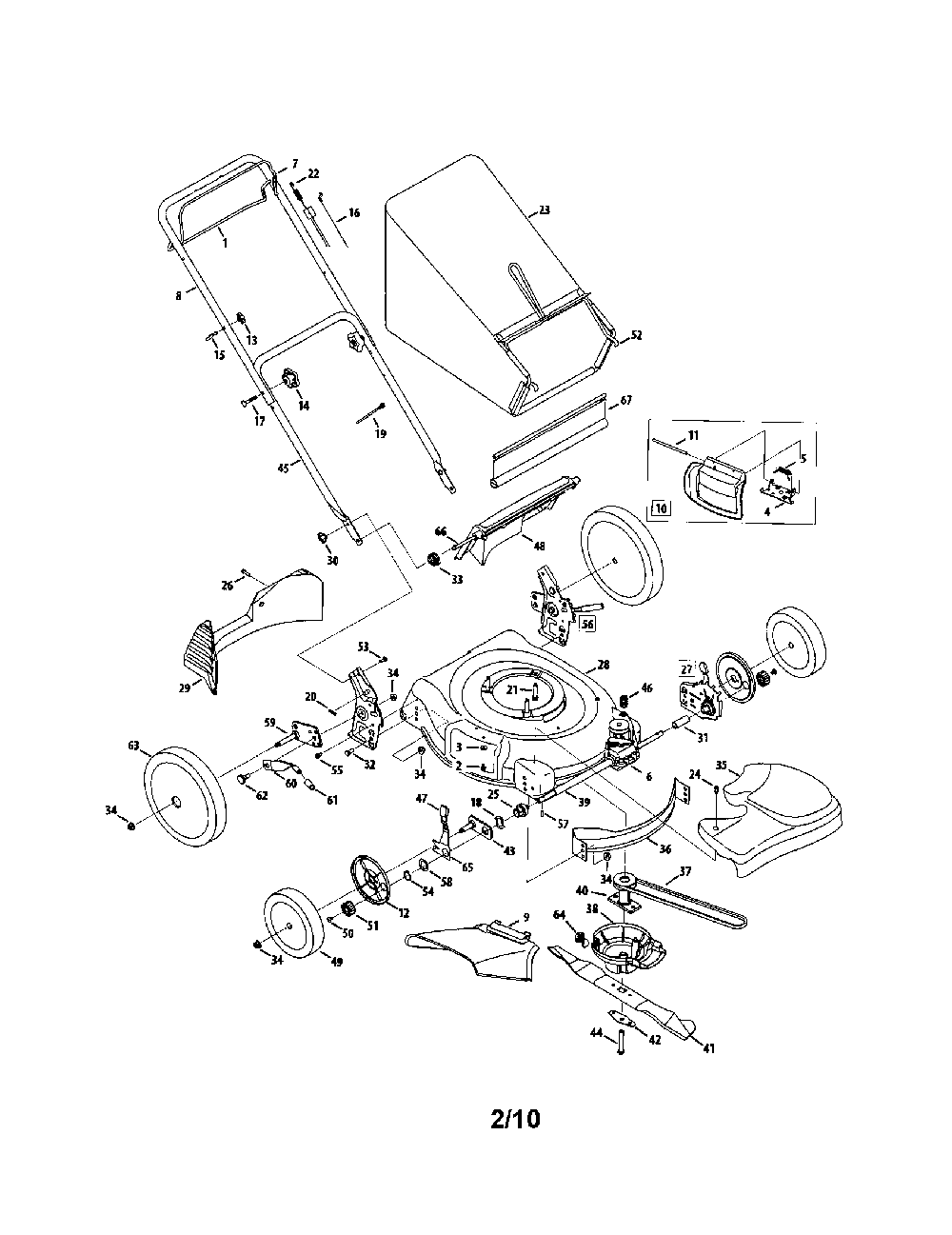 Lawn mower Diagram and Parts List for 560-MOWER  MTD Lawn Mower