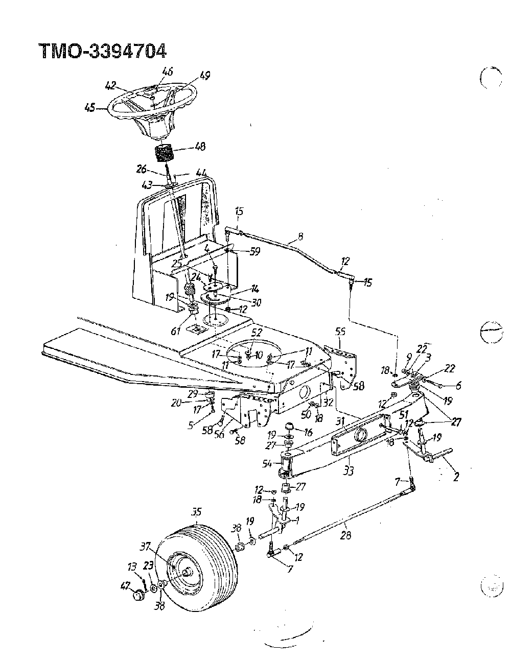 11.5 hp 38" lawn tractor page 3 Diagram and Parts List for 3394704  MTD Lawn Tractor