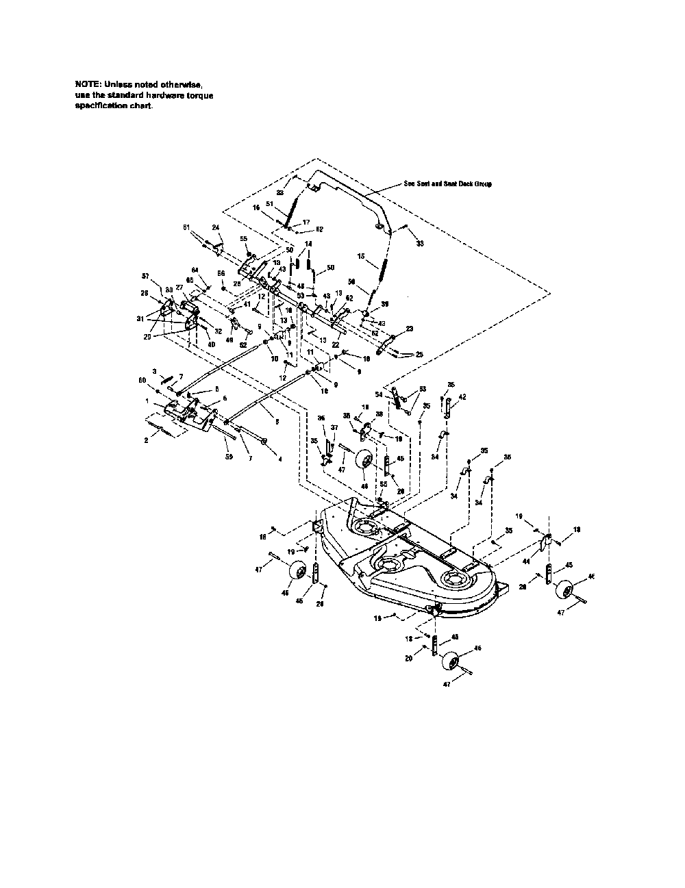 54" deck-electric height adjust Diagram and Parts List for PGT9500  MTD Lawn Tractor