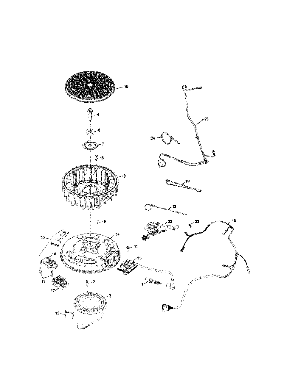 Ignition/charging Diagram and Parts List for 17BSDALD099  MTD Lawn Tractor