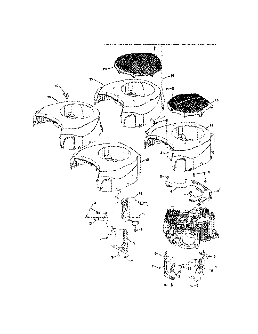 Blower housing Diagram and Parts List for 17ARCBDS099  MTD Lawn Tractor