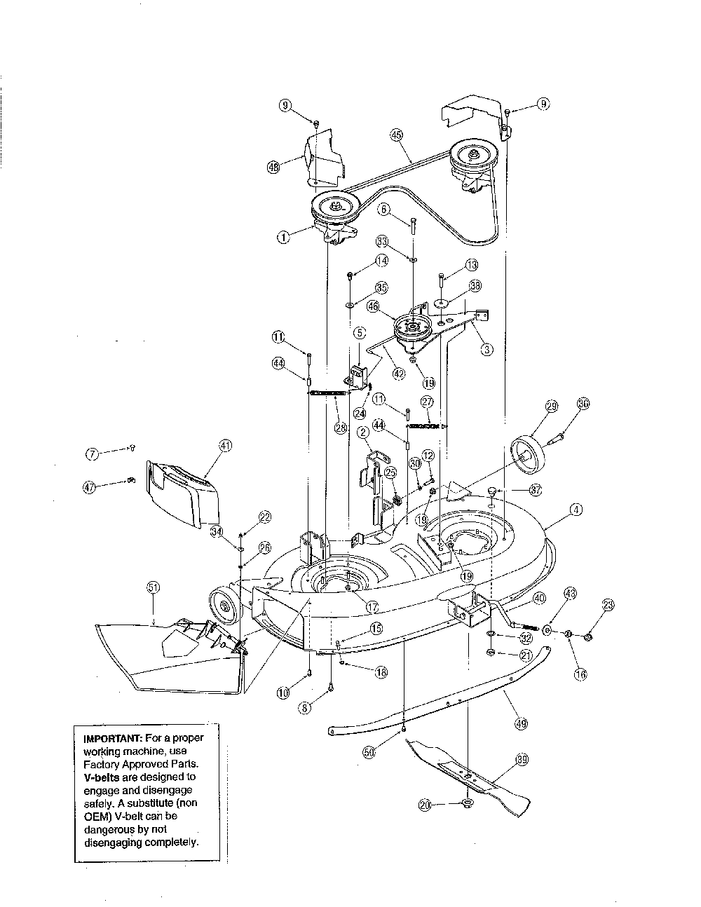 38" deck Diagram and Parts List for 13AN771G731  MTD Lawn Tractor