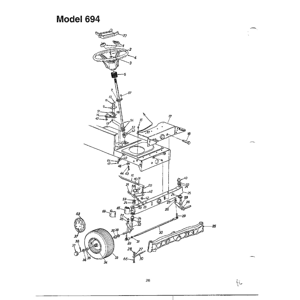 Lawn Tractor Page 3 Diagram and Parts List for 694SERIES  MTD Lawn Tractor