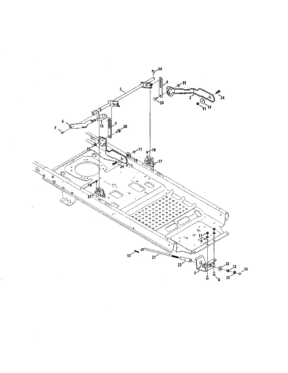 Lift Diagram and Parts List for 17BKCACS099  MTD Lawn Mower