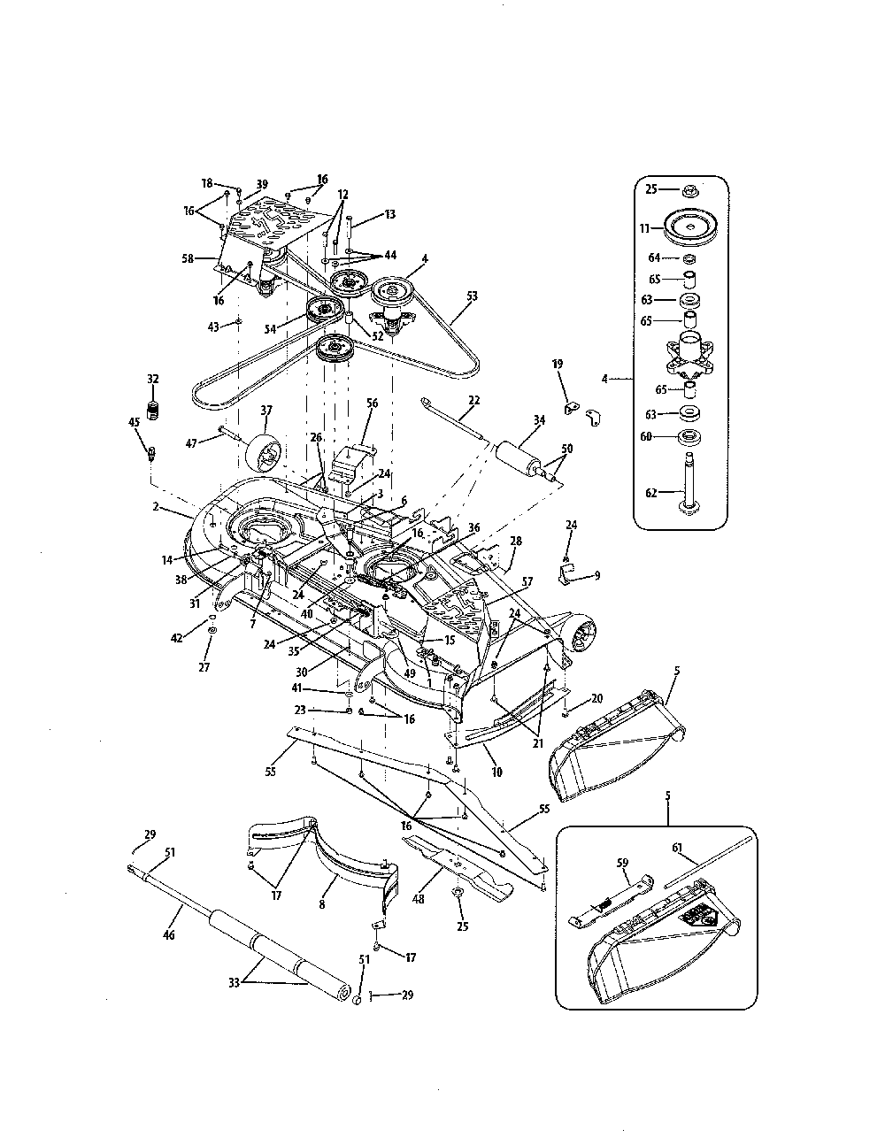 54" mower deck Diagram and Parts List for 17AC2ACG055  MTD Lawn Mower