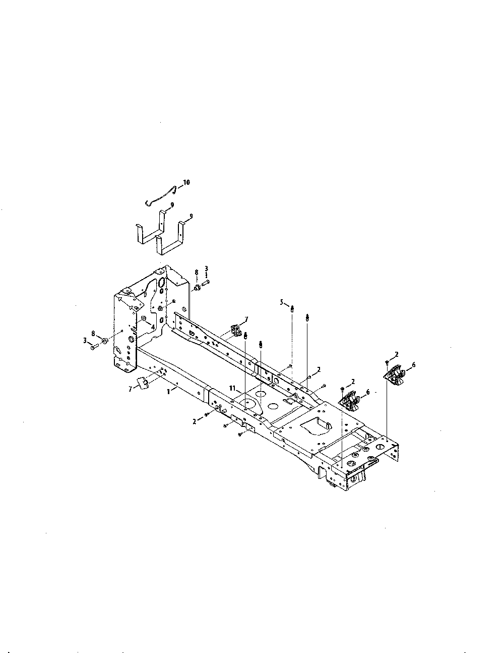 Frame Diagram and Parts List for 13AAA1ZW099  MTD Lawn Tractor