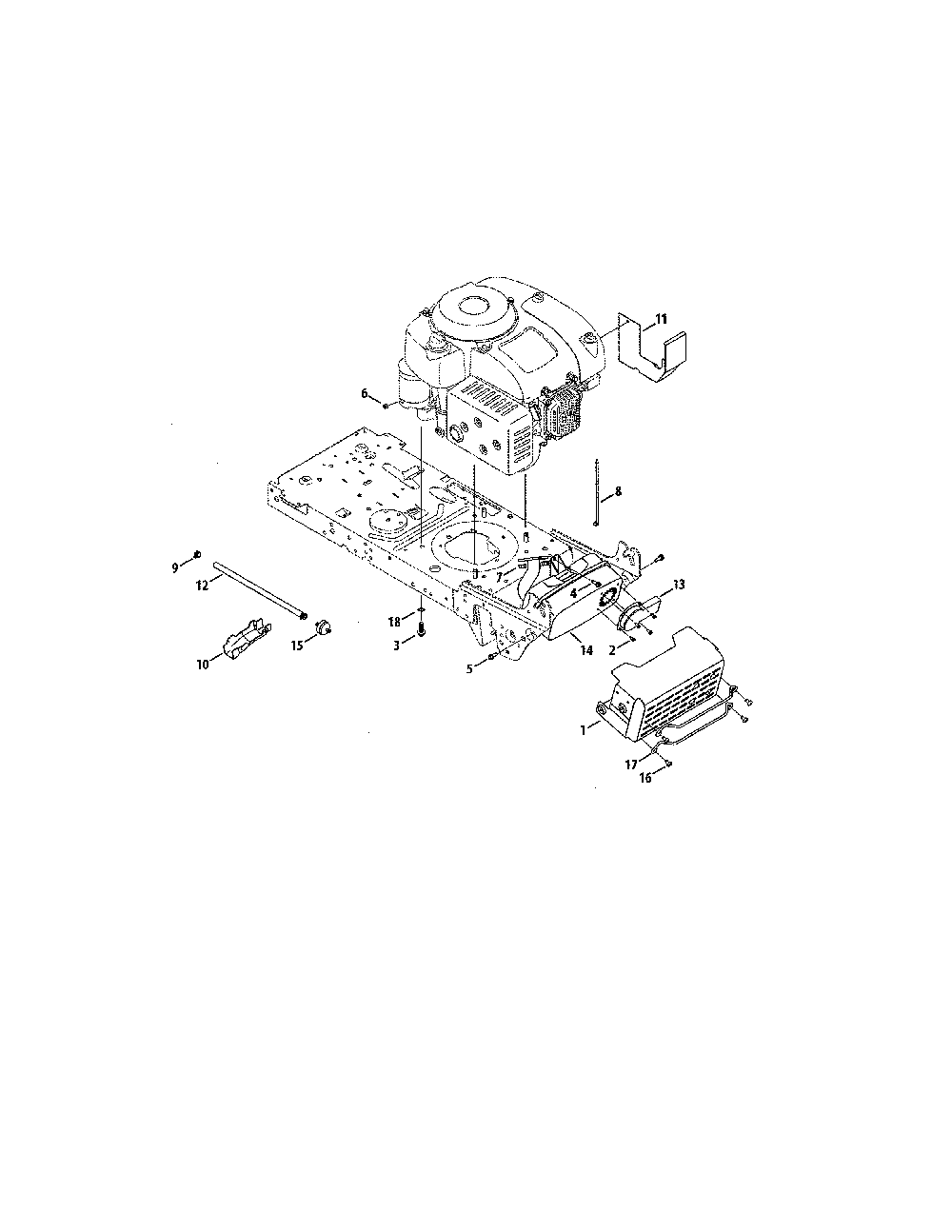 Engine/muffler/shield Diagram and Parts List for 13AL77XT099  MTD Lawn Tractor