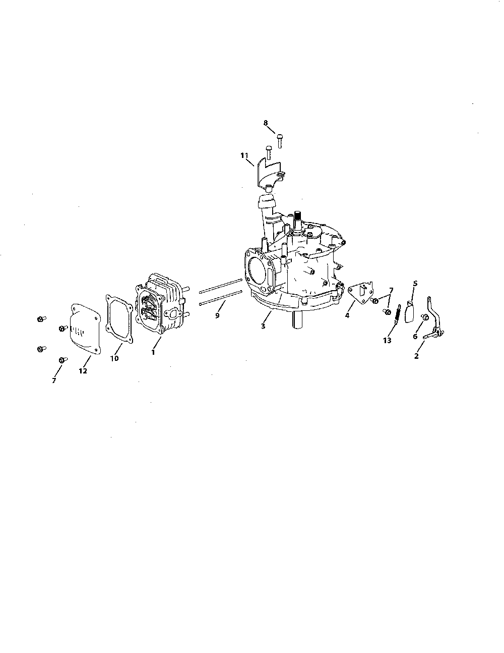Crankcase 880-010507 Diagram and Parts List for 11A-B2M5799  MTD Lawn Mower
