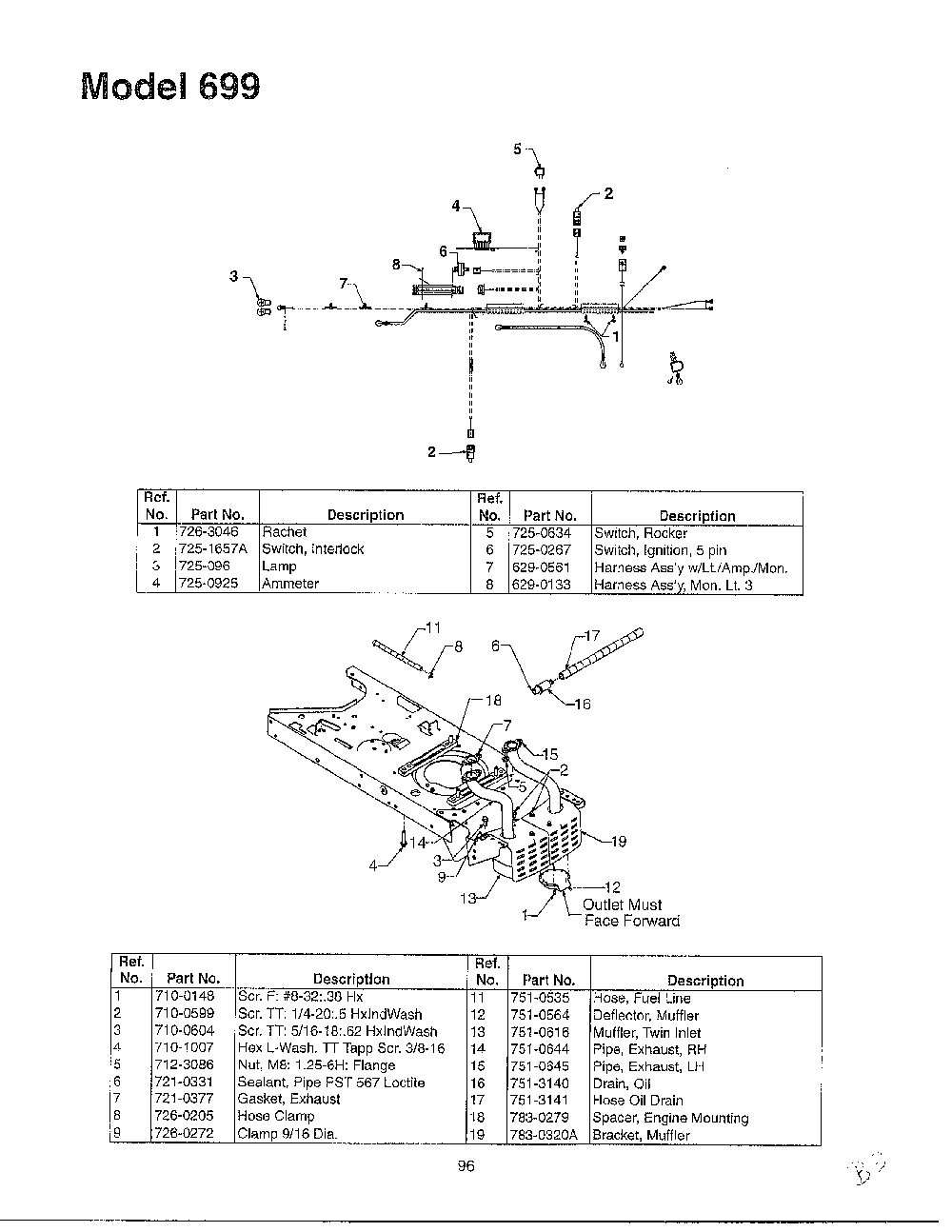 Engine/electrical page 13 Diagram and Parts List for SKU3204601  MTD Lawn Tractor