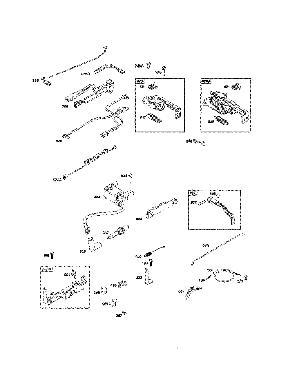 Brake/armature/controls Diagram and Parts List for 12BVB25V799  MTD Lawn Mower