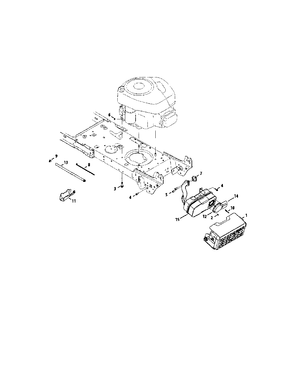 Muffler Diagram and Parts List for 13AL78SS299  MTD Lawn Tractor