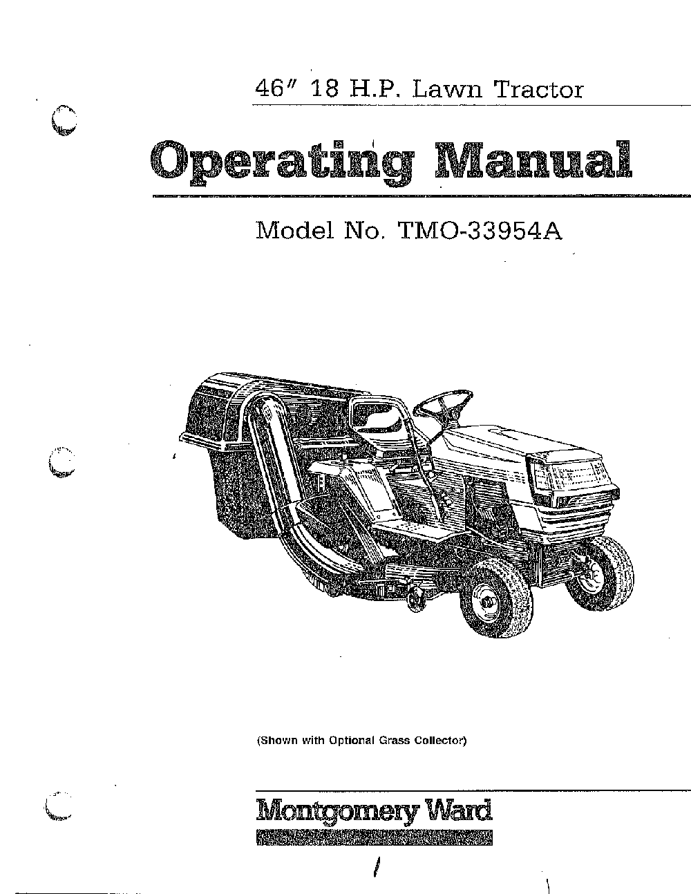 46" 18hp lawn tractor Diagram and Parts List for 33954A  MTD Lawn Tractor