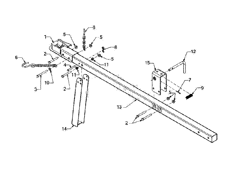 Tongue assembly Diagram and Parts List for 24BG57M1793  MTD Log Splitter