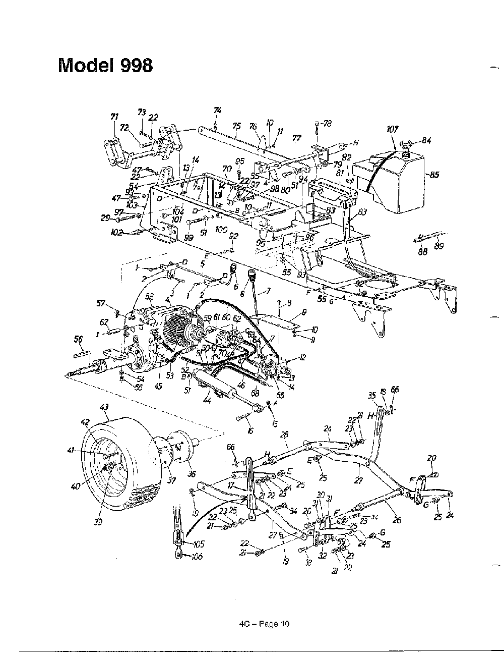 Hydrostatic tractor page 5 Diagram and Parts List for 144-998-401  MTD Lawn Tractor