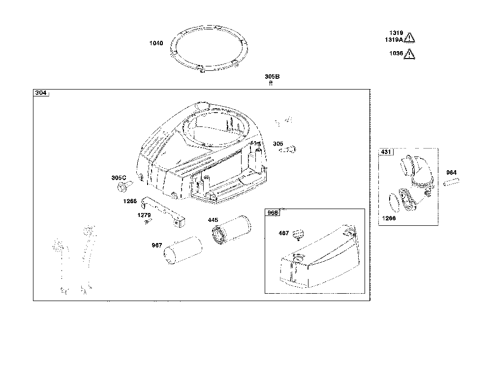 Blower housing/air cleaner Diagram and Parts List for 13AL79XT093  MTD Lawn Tractor