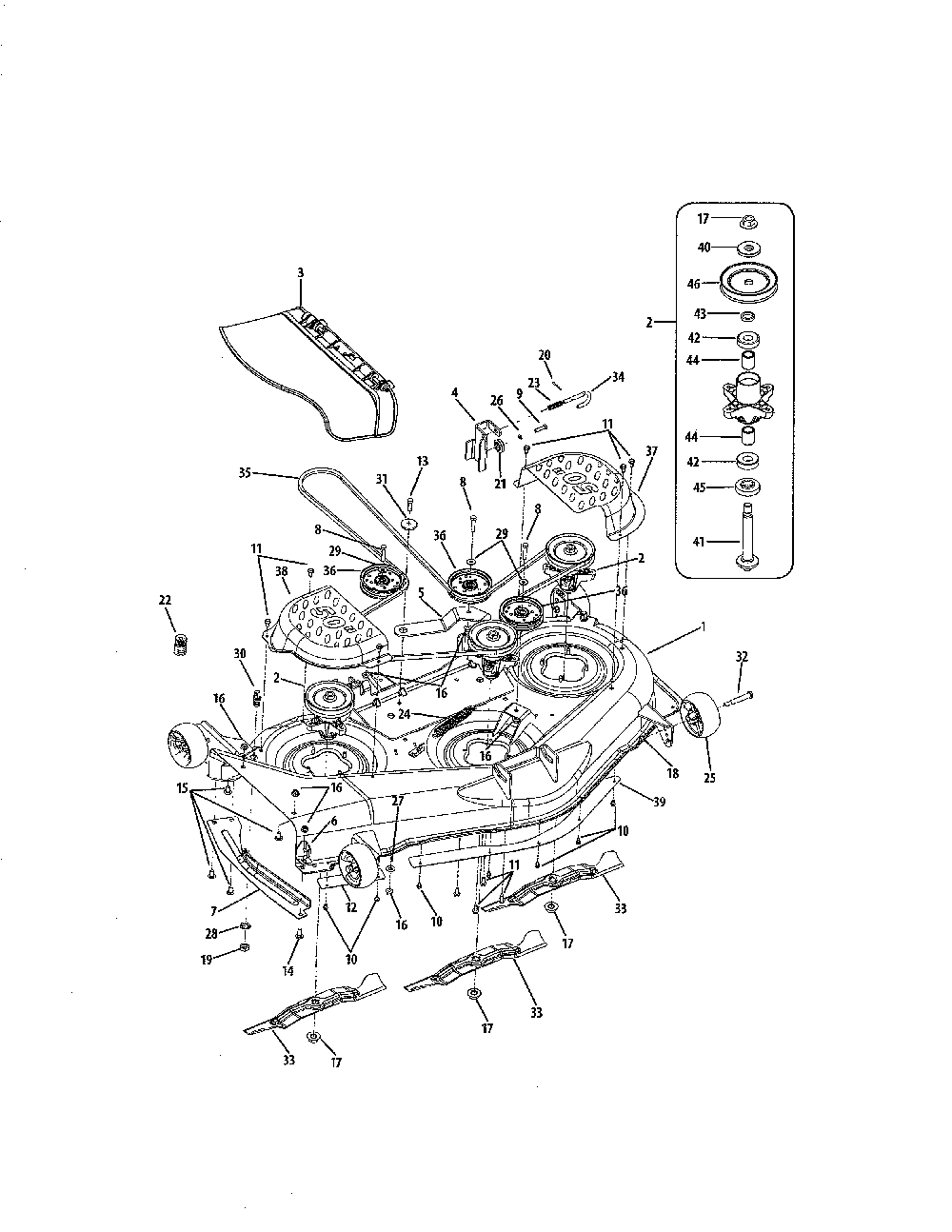 50" mower deck Diagram and Parts List for 17AC2ACG055  MTD Lawn Mower