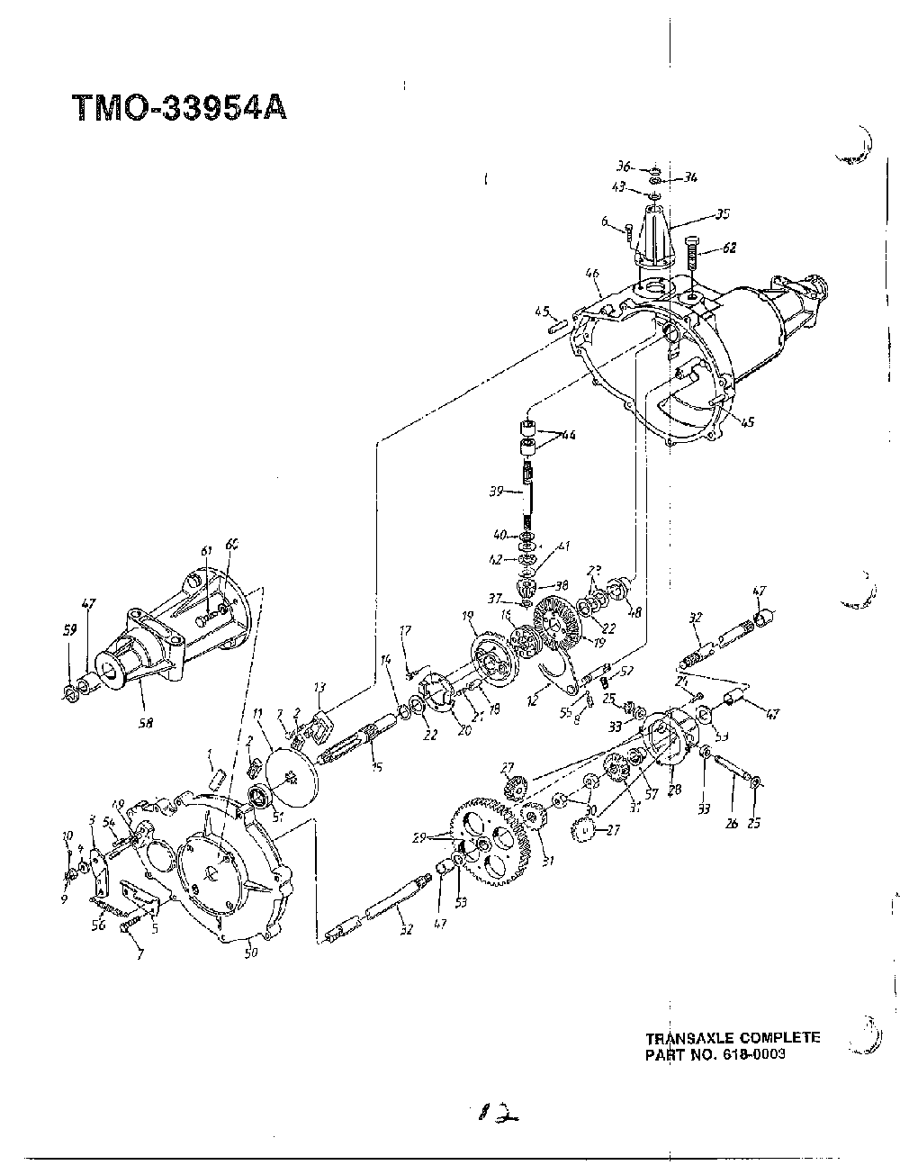 46" 18hp/transaxle Diagram and Parts List for 33954A  MTD Lawn Tractor