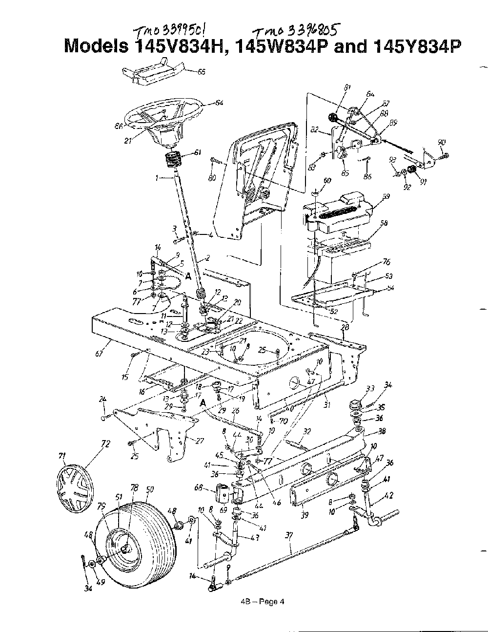 Garden tractors page 3 Diagram and Parts List for 145W834P401  MTD Lawn Tractor
