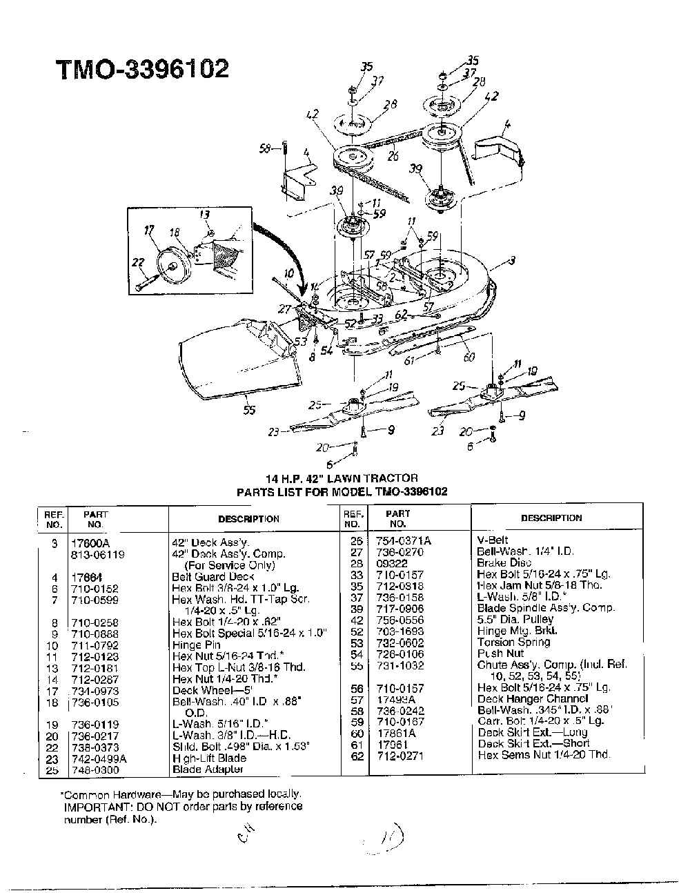 14hp 42" lawn tractor page 6 Diagram and Parts List for 3396102  MTD Lawn Tractor